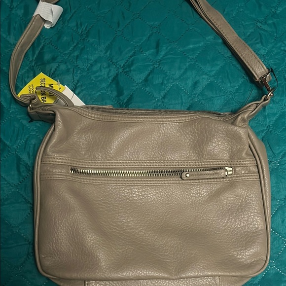 Beige Leather Crossbody Bag - Picture 2 of 8